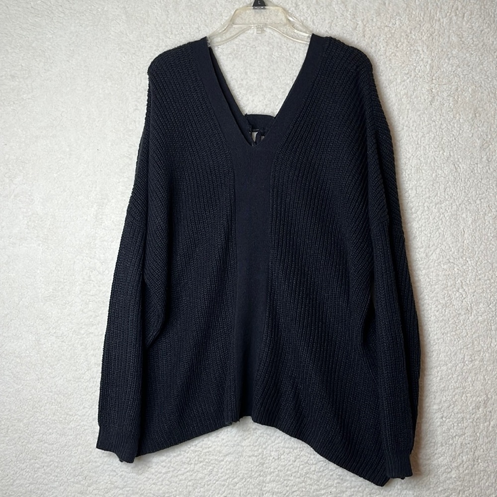 Fashion to Figure Womens Black Cable Knit Sweater 3X PLUS SIZE